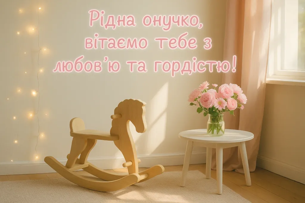 Привітання внучки від бабусі і дідуся Привітання внучки від бабусі і дідуся