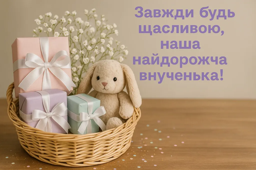 Привітання внучки від бабусі і дідуся Привітання внучки від бабусі і дідуся