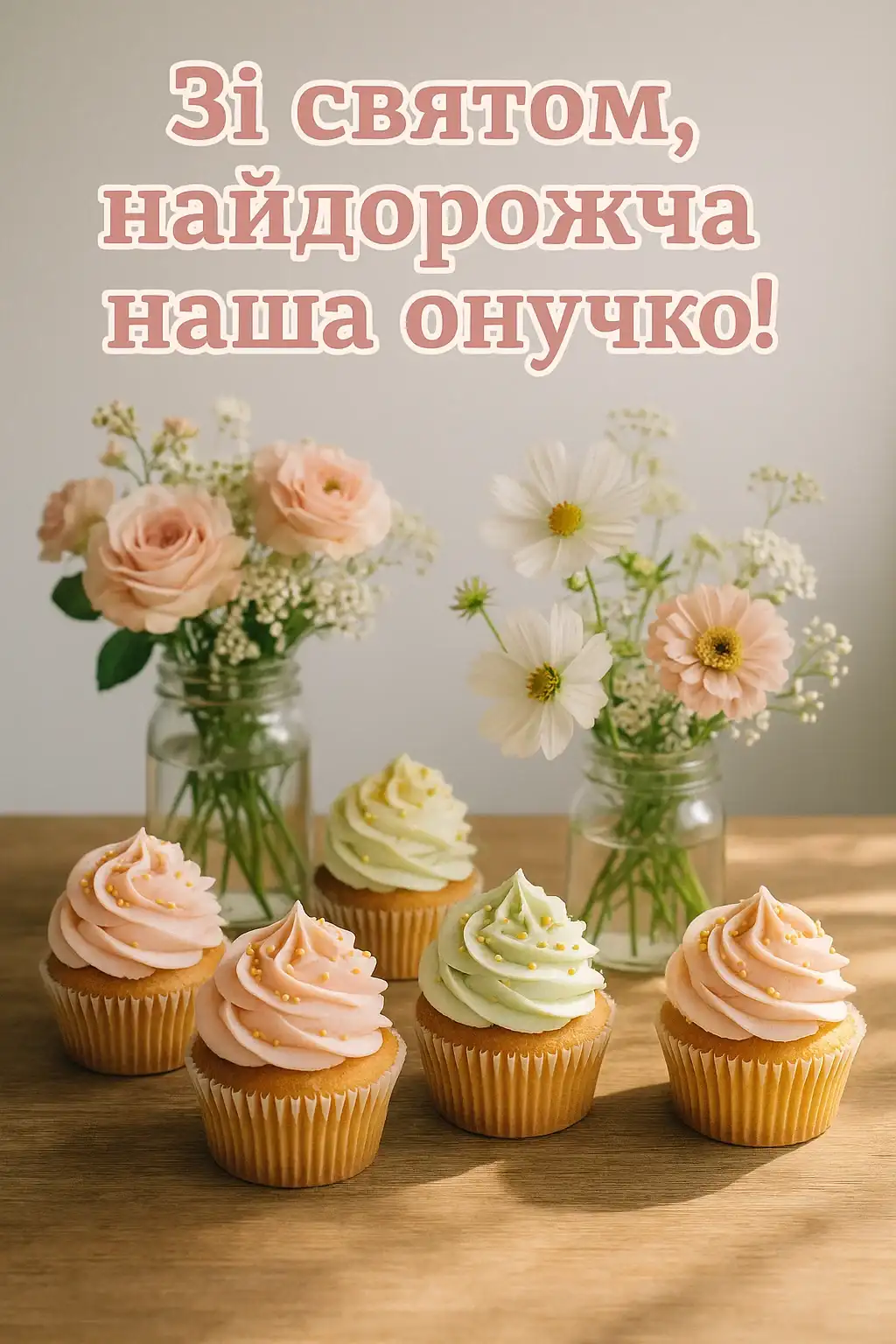Привітання внучки від бабусі і дідуся Привітання внучки від бабусі і дідуся