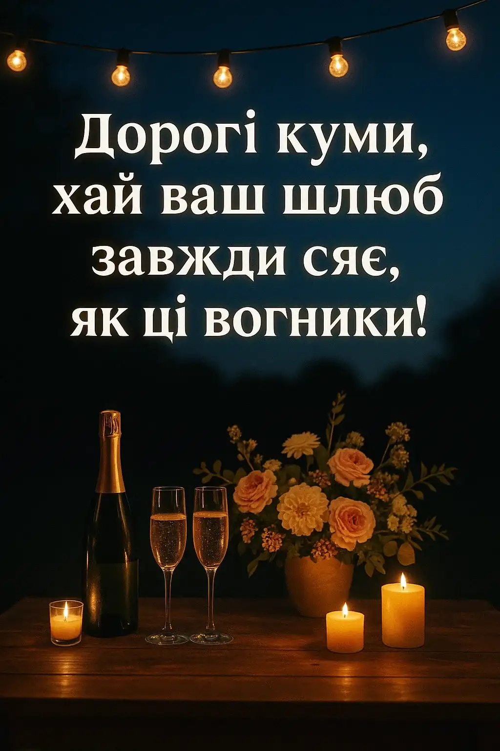 Привітання кумів з річницею весілля