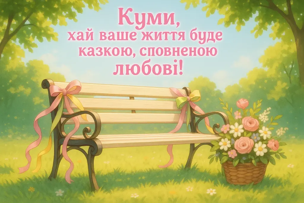 Привітання кумів з річницею весілля