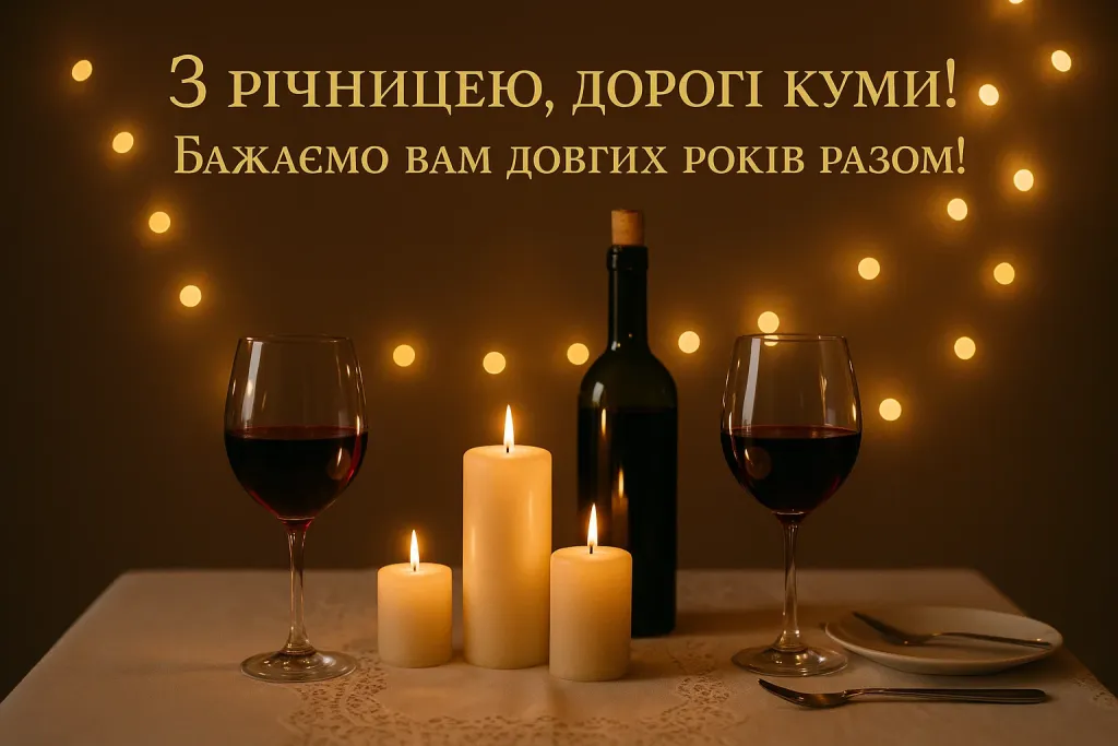 Привітання кумів з річницею весілля