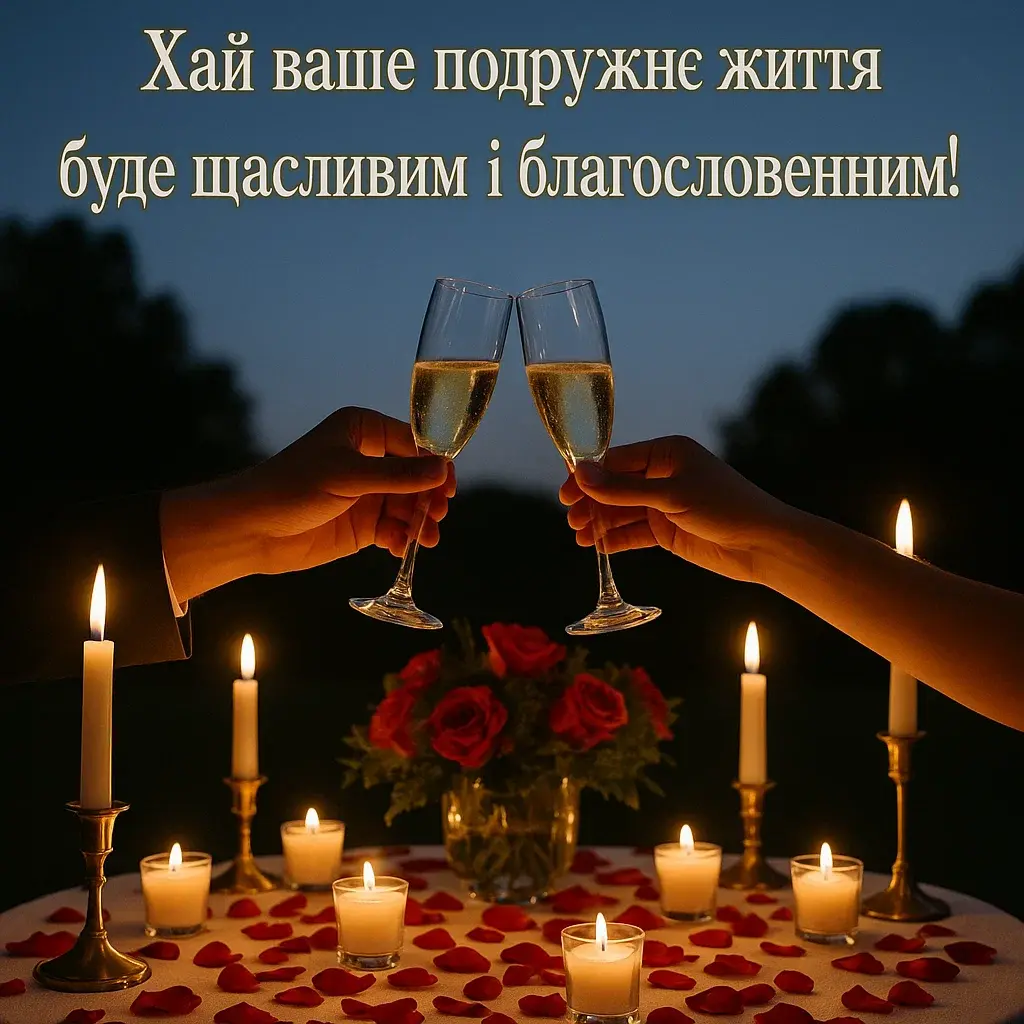 Привітання кумів з річницею весілля