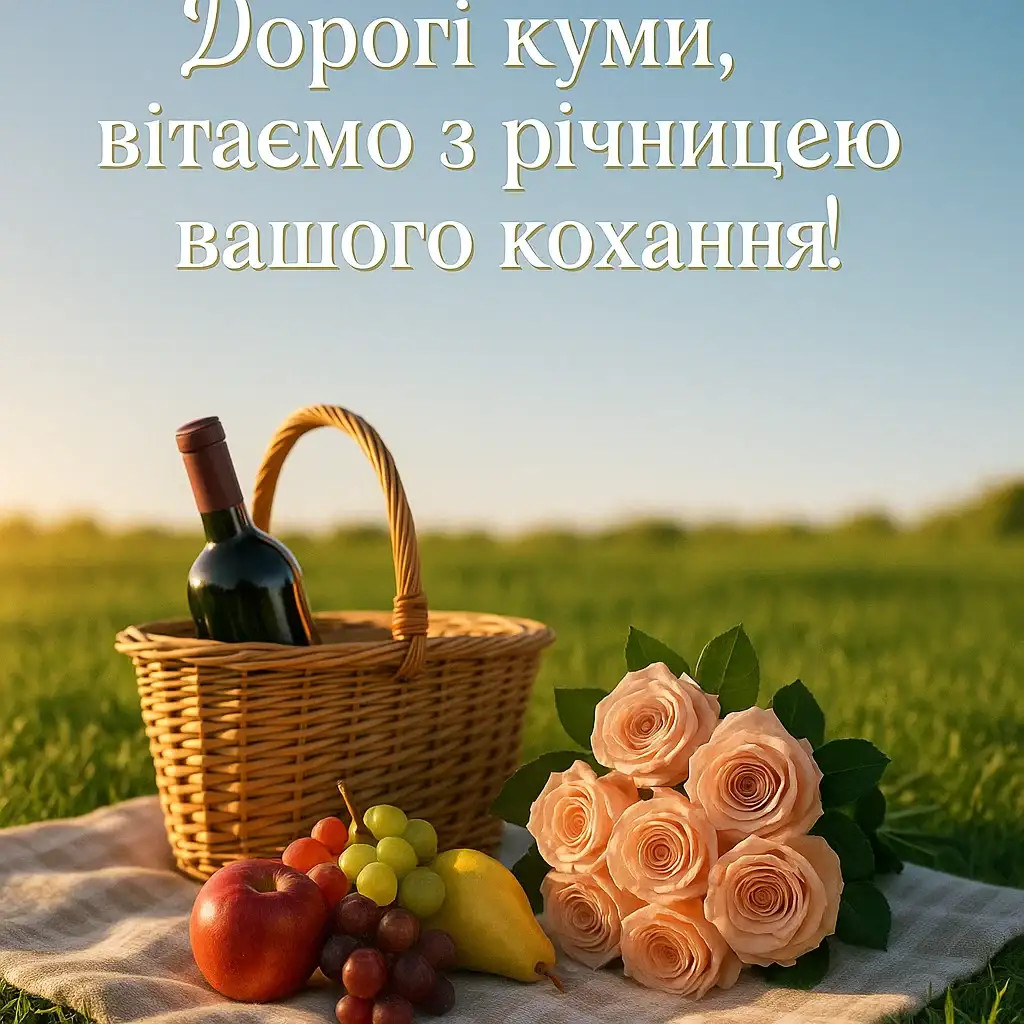 Привітання кумів з річницею весілля
