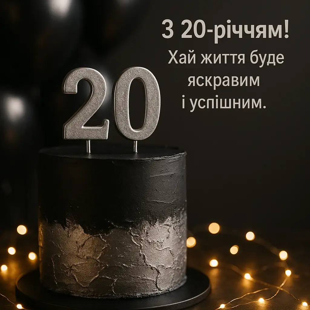 Привітання хлопця з 20-річчям Привітання хлопця з 20-річчям
