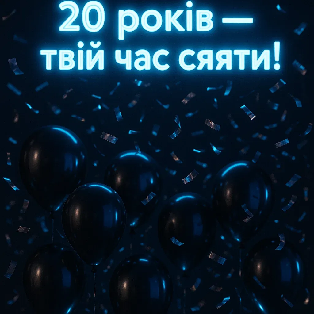 Привітання хлопця з 20-річчям Привітання хлопця з 20-річчям