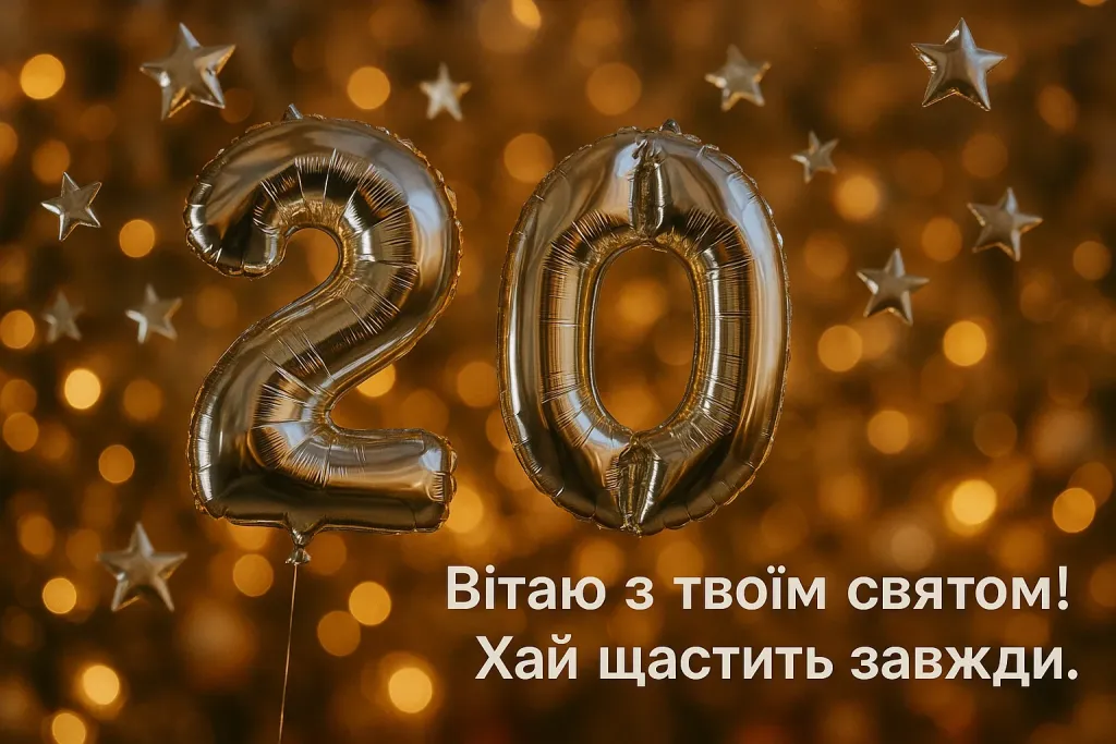 Привітання хлопця з 20-річчям Привітання хлопця з 20-річчям