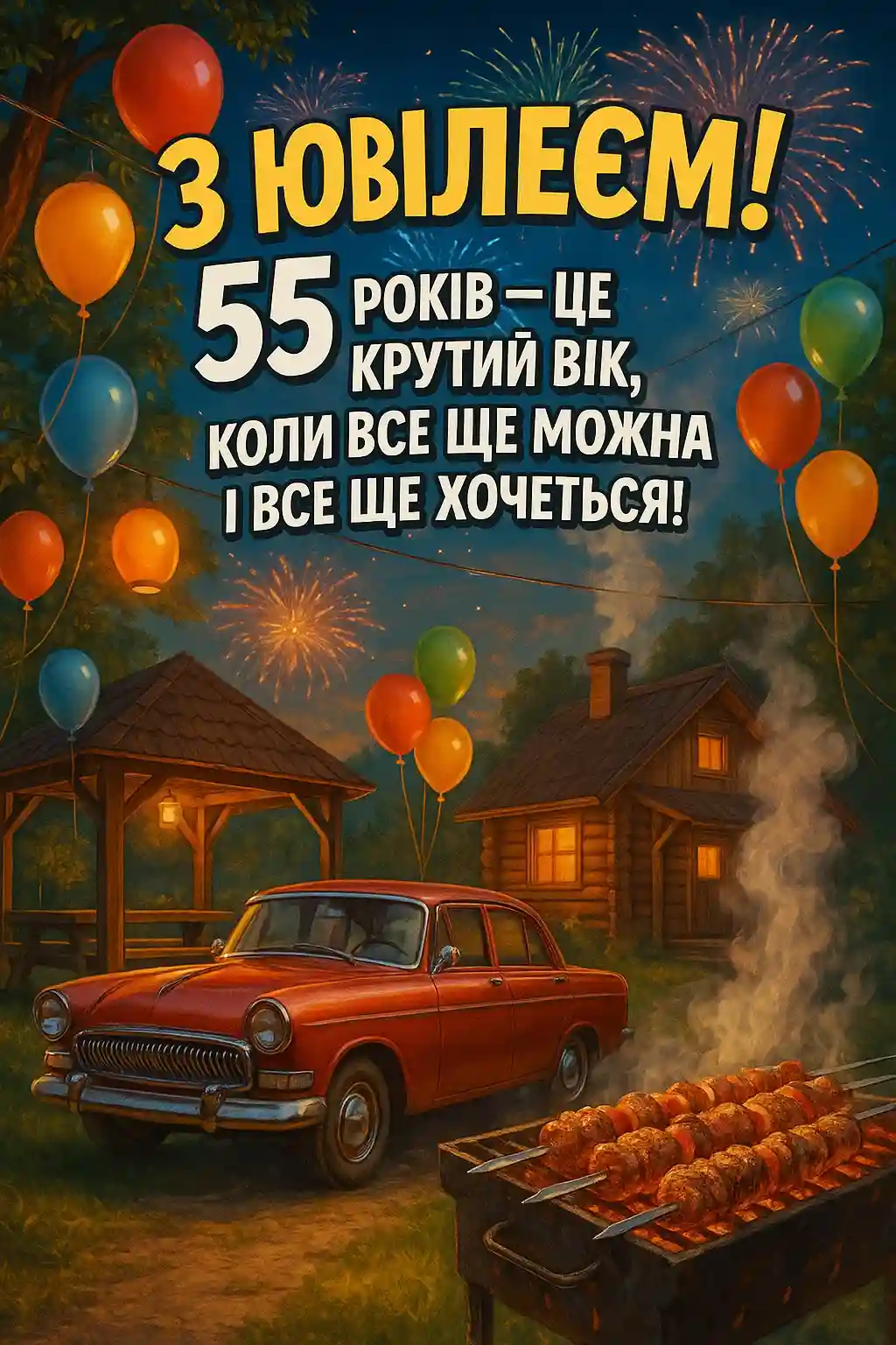 Привітання з 55 річчям чоловіку Привітання з 55 річчям чоловіку