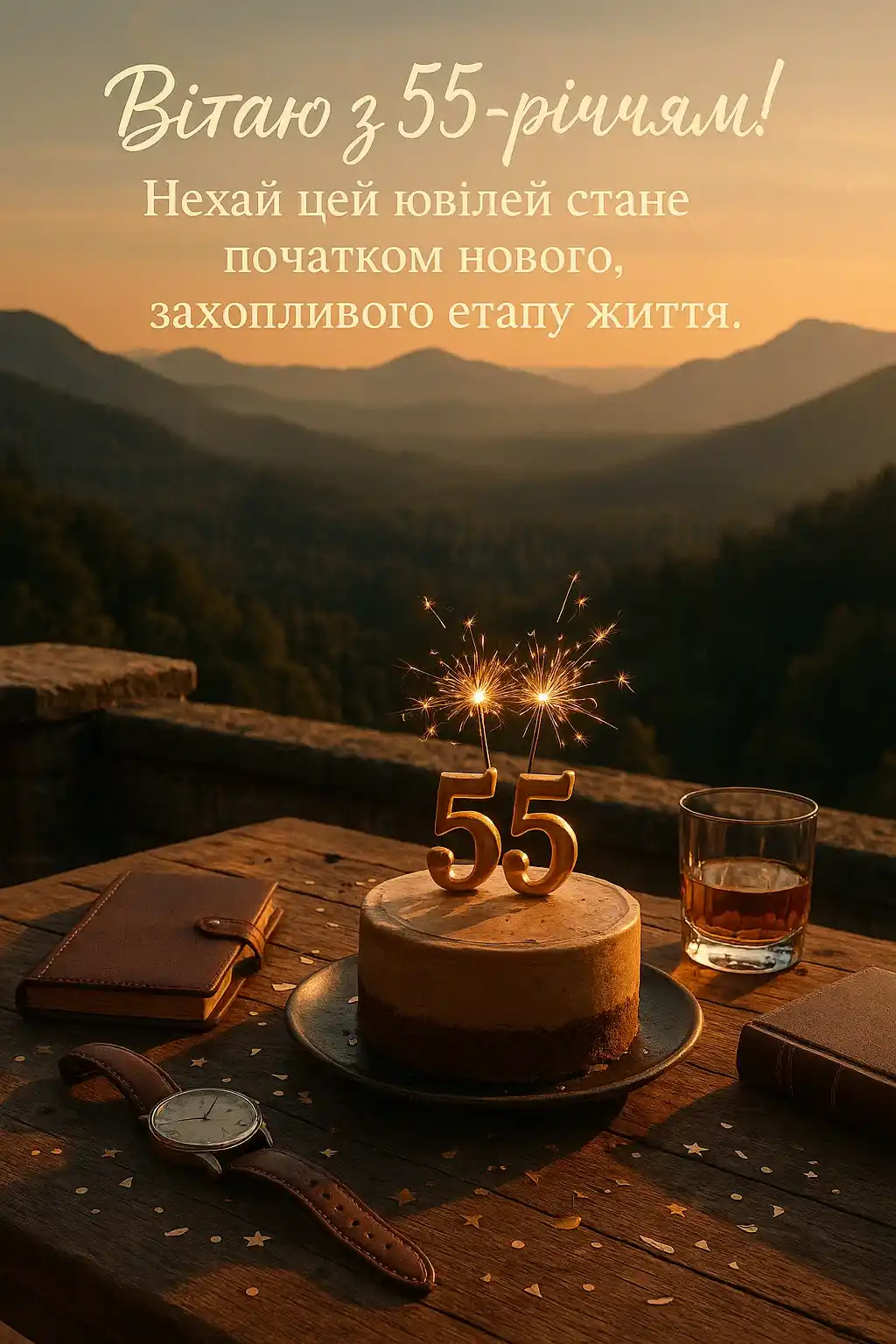 Привітання з 55 річчям чоловіку Привітання з 55 річчям чоловіку
