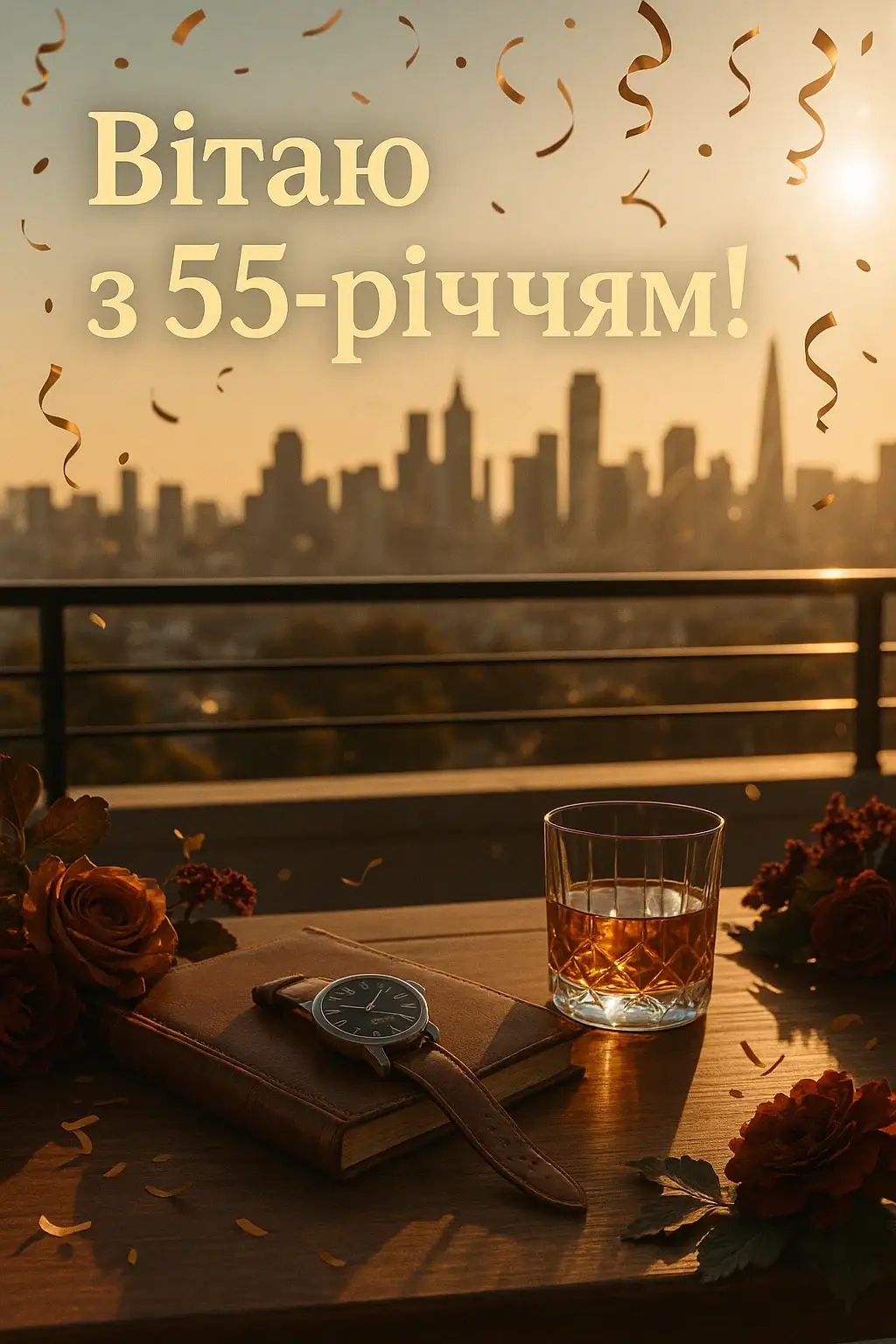 Привітання з 55 річчям чоловіку Привітання з 55 річчям чоловіку
