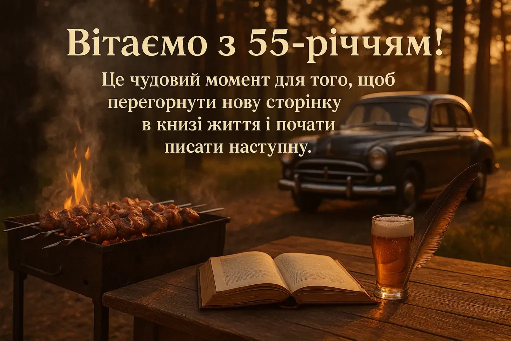 Привітання з 55 річчям чоловіку Привітання з 55 річчям чоловіку