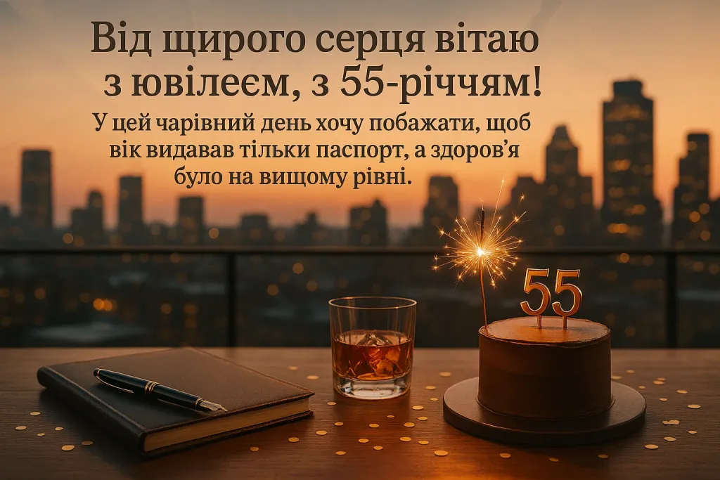 Привітання з 55 річчям чоловіку Привітання з 55 річчям чоловіку