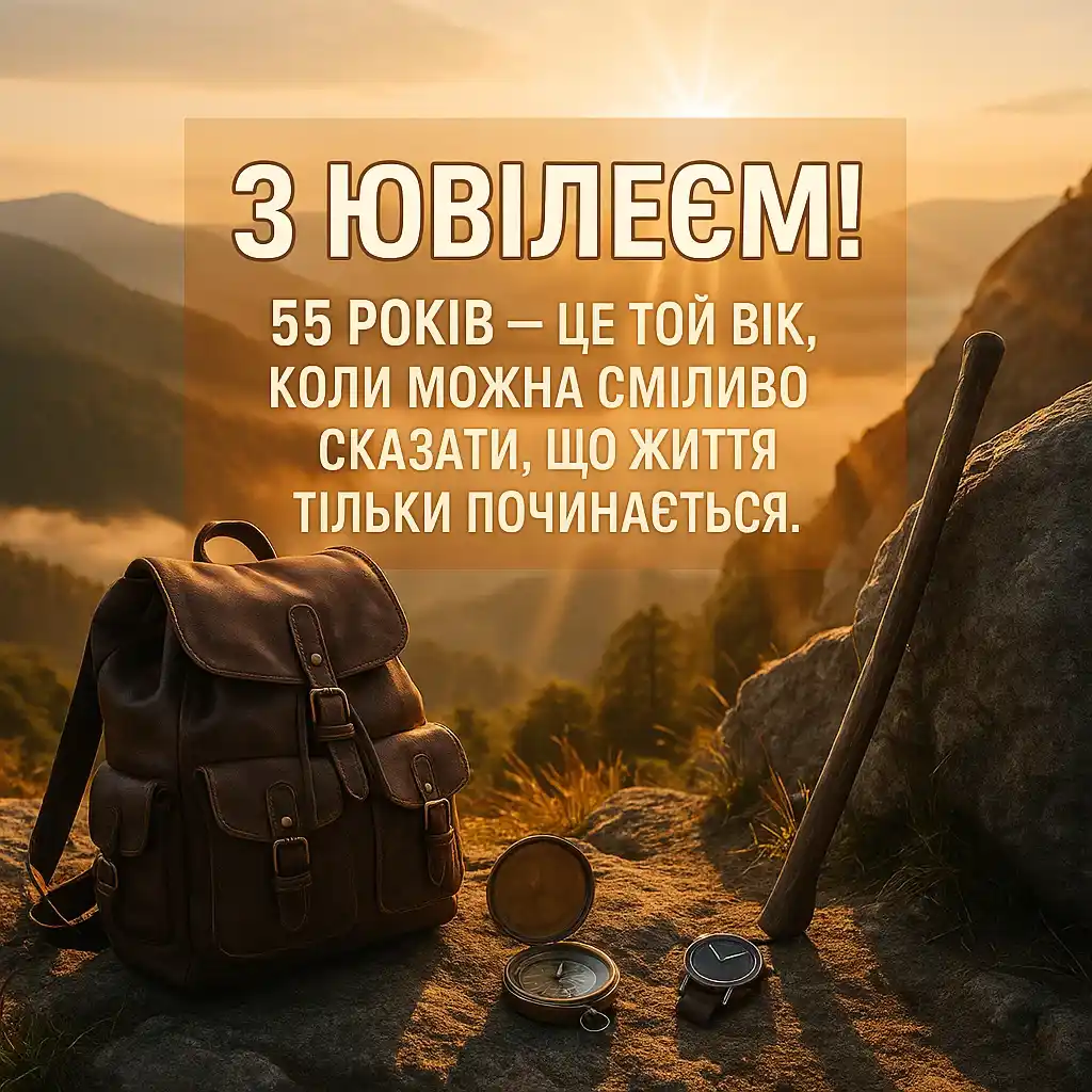 Привітання з 55 річчям чоловіку Привітання з 55 річчям чоловіку
