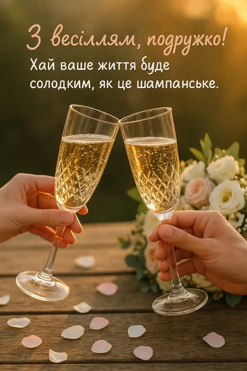 Привітання подружки з весіллям