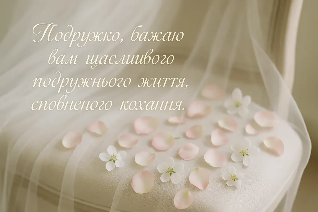 Привітання подружки з весіллям