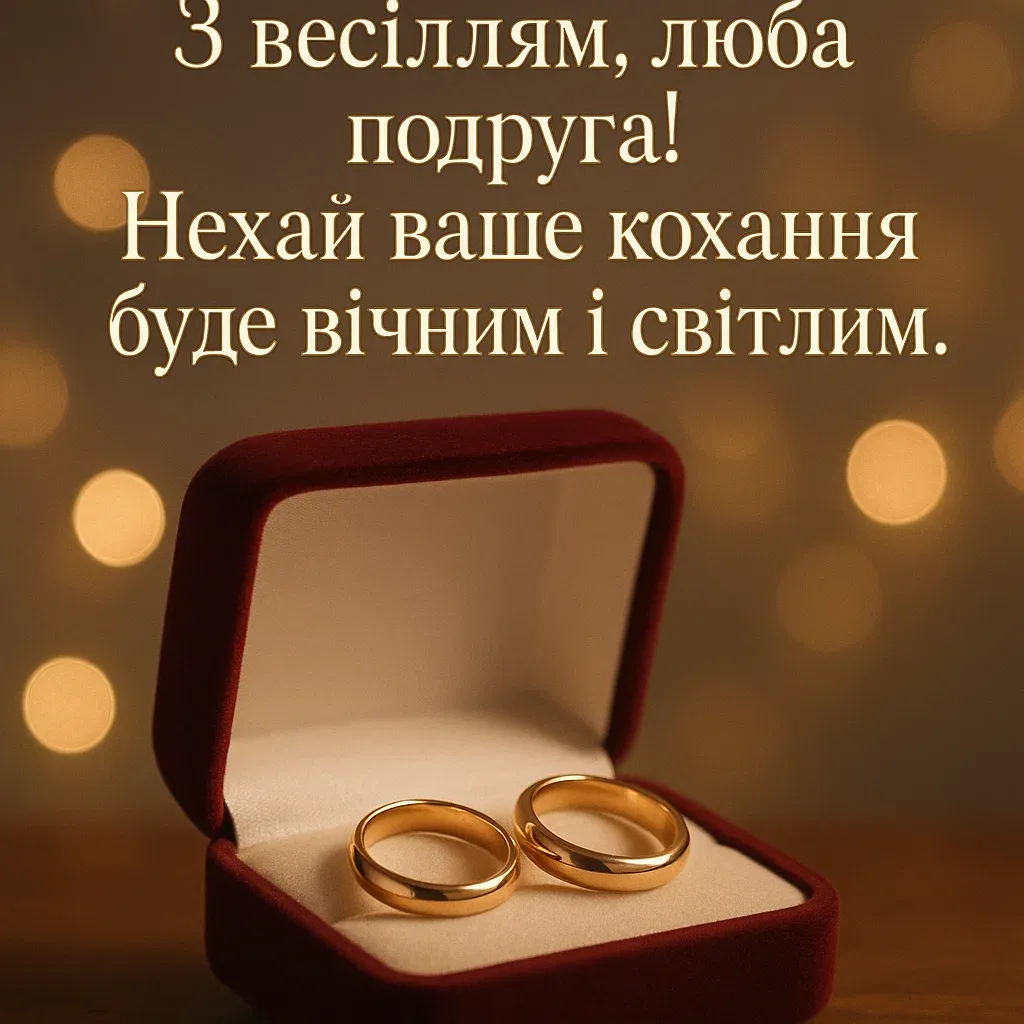 Привітання подружки з весіллям