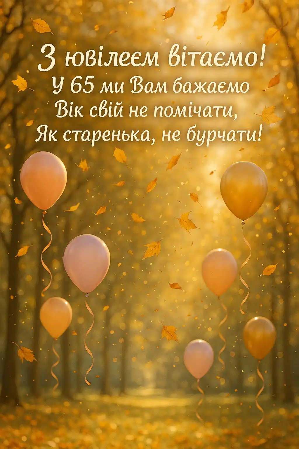 Привітання з 65-річчям жінці у віршах