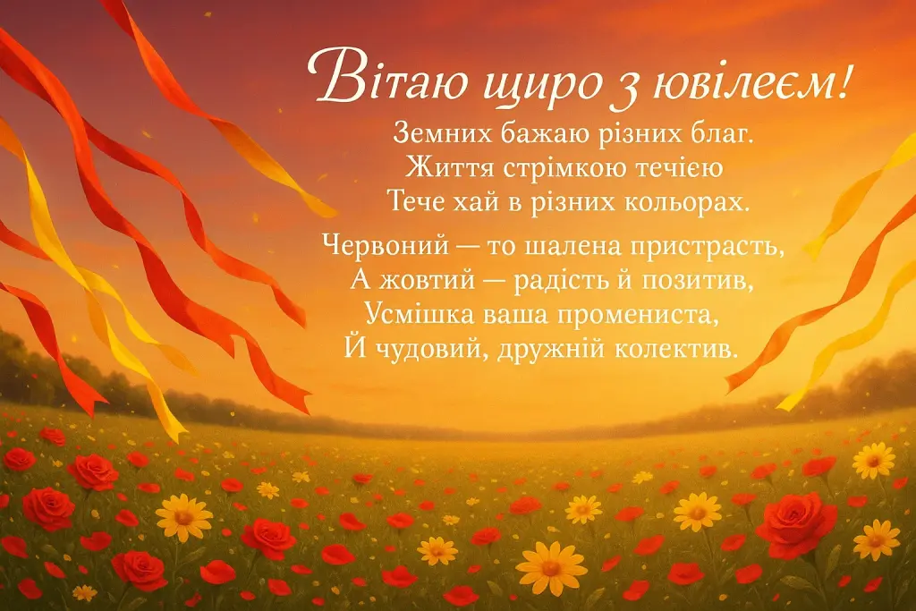 Привітання з 65-річчям жінці у віршах