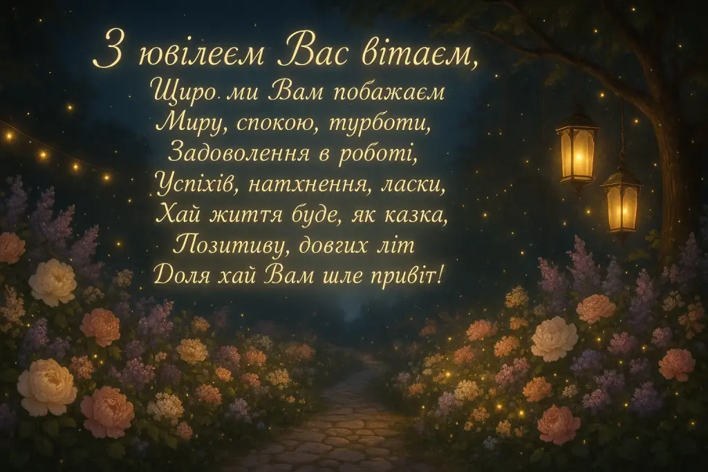 Привітання з 65-річчям жінці у віршах