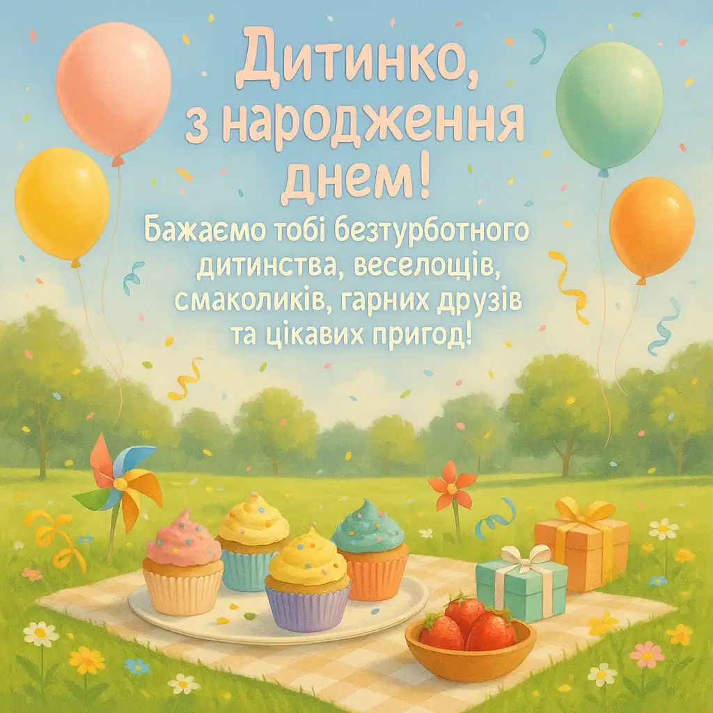 Привітання з днем народження для дитини