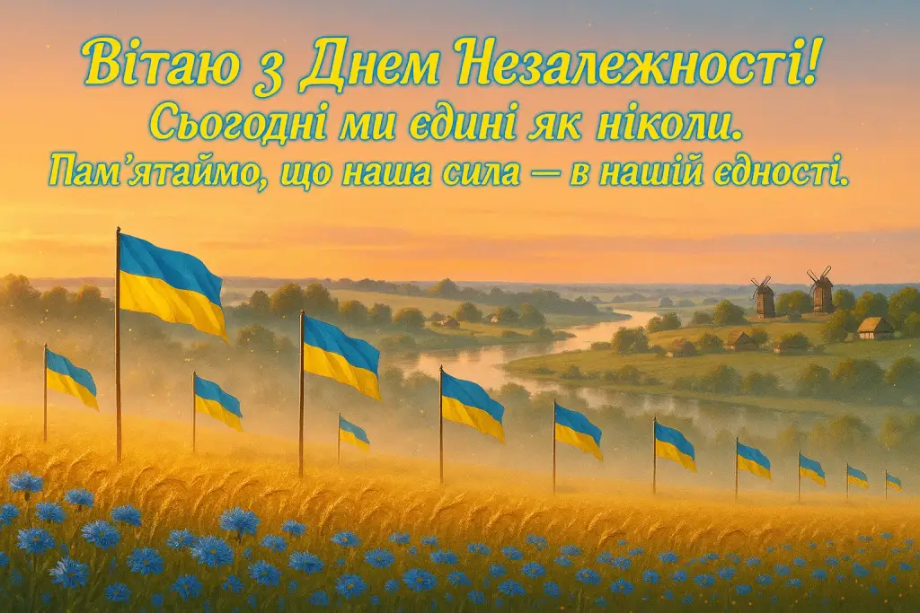 Привітання з Днем Незалежності України