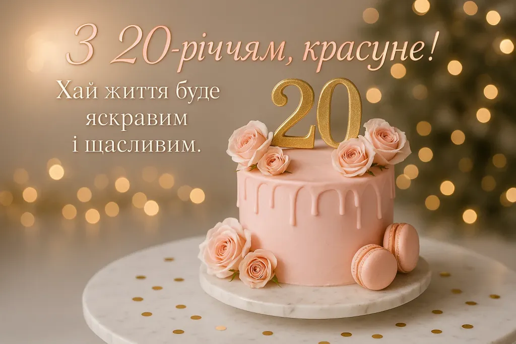 Привітання з 20-річчям для дівчини