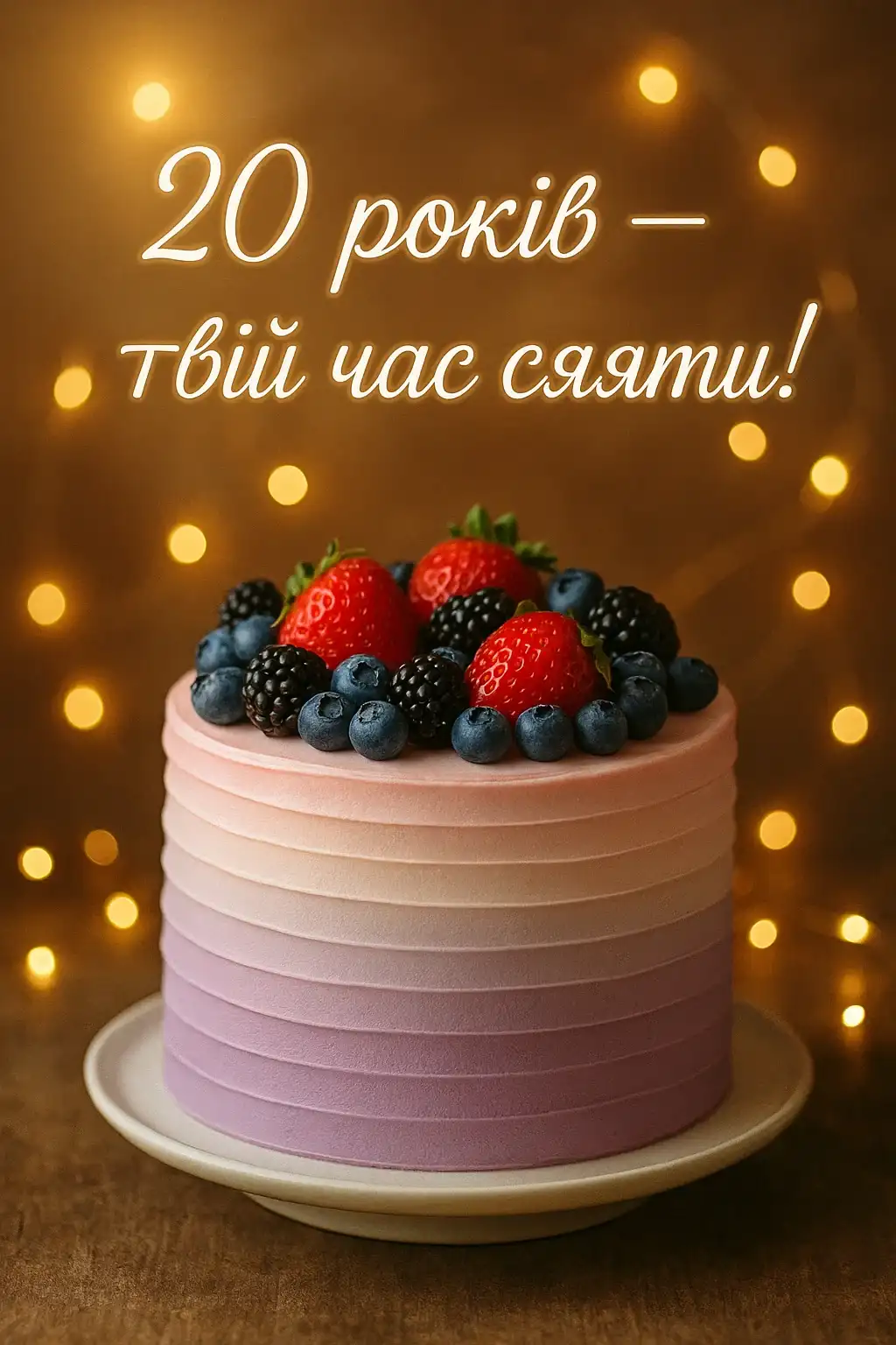 Привітання з 20-річчям для дівчини