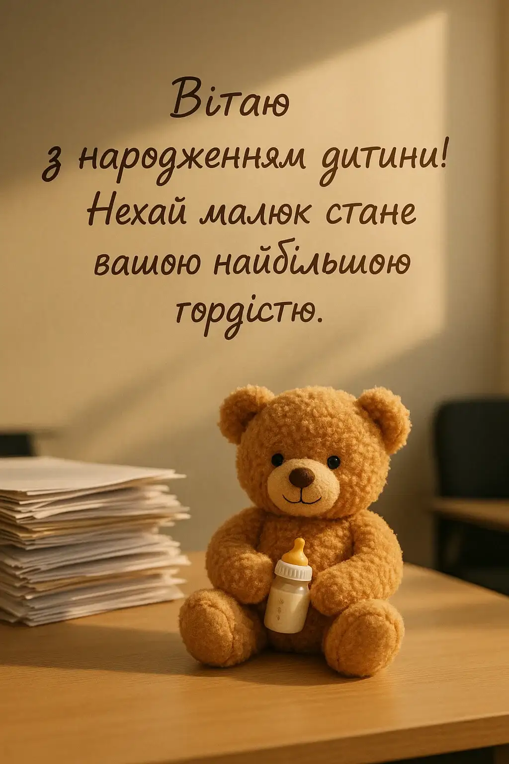 Привітання колеги чоловіка з народженням дитини