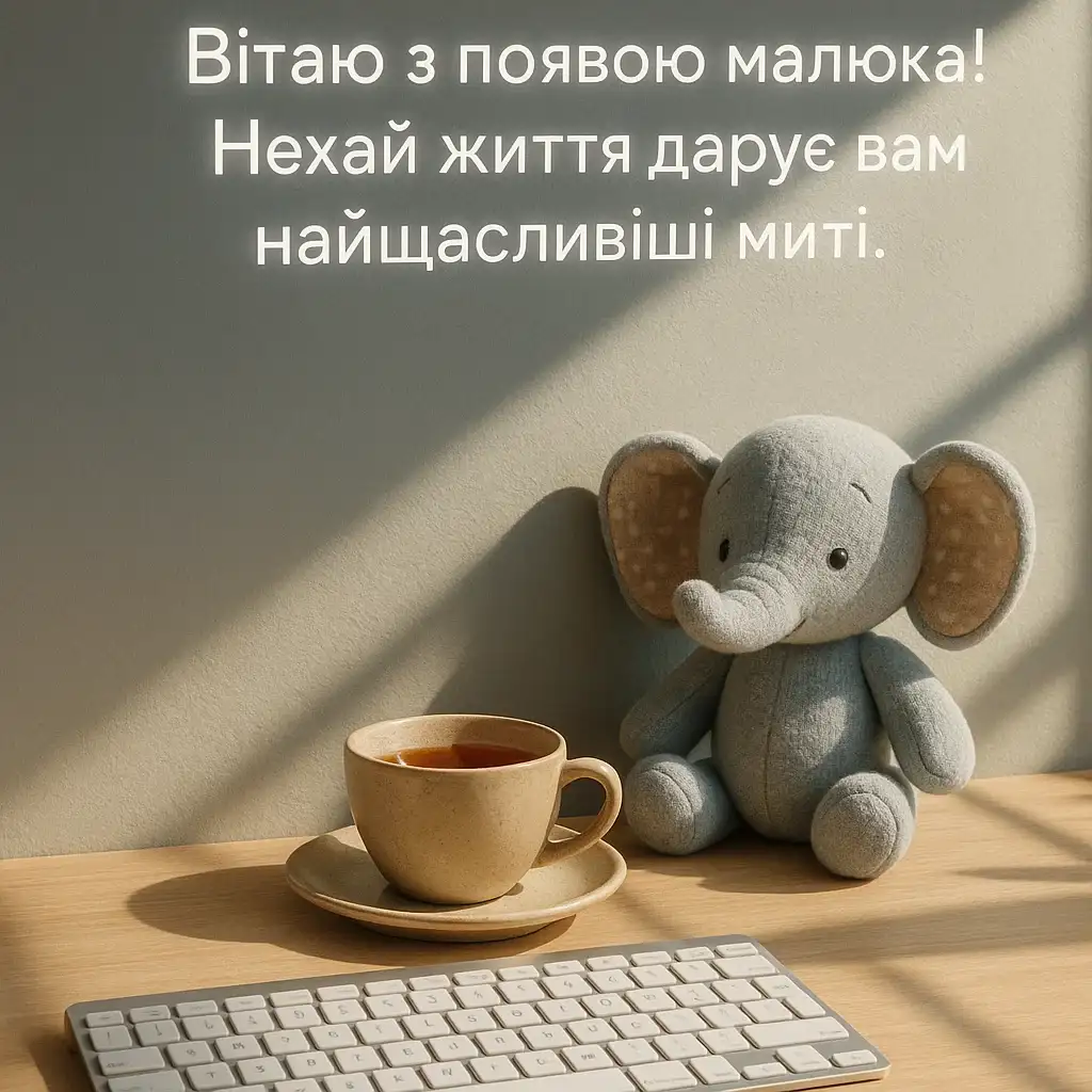 Привітання колеги чоловіка з народженням дитини