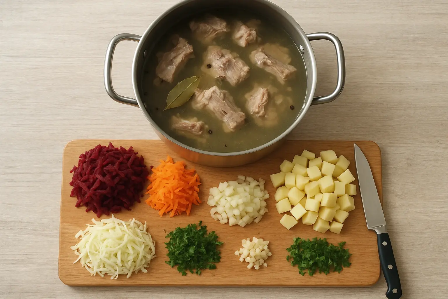 Як приготувати борщ з копченою грушею