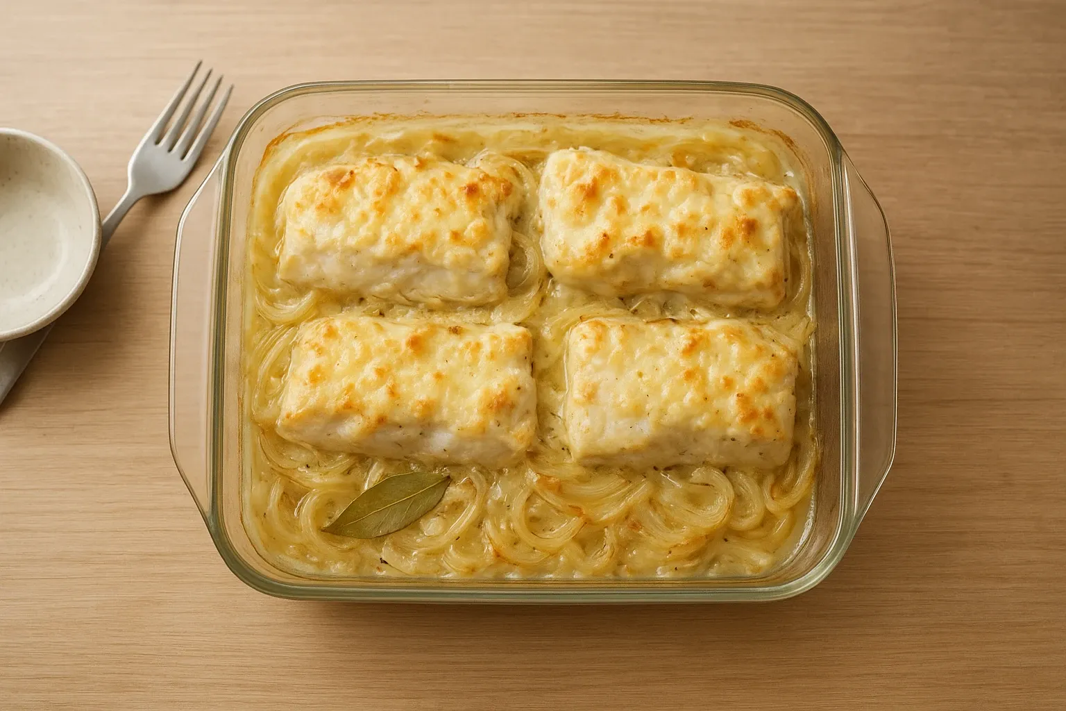 Риба запечена з цибулею