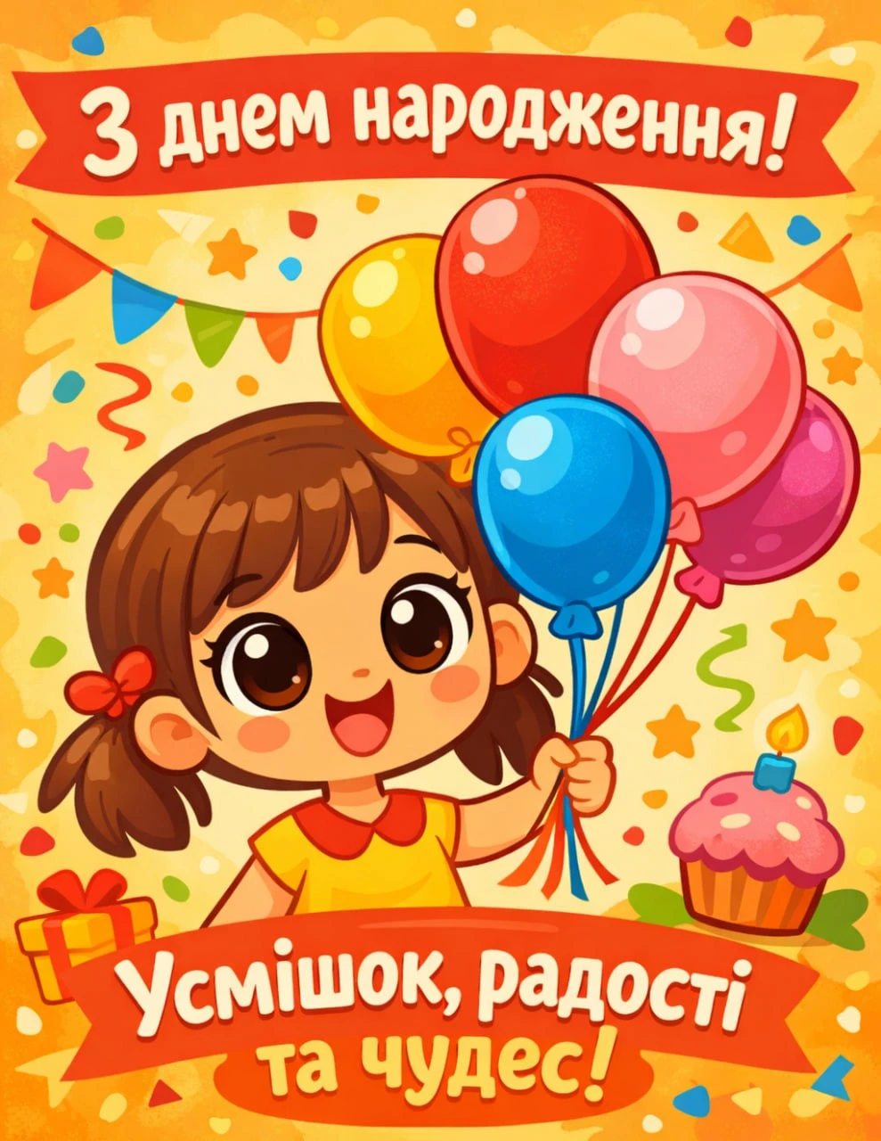 Привітання з днем народження дівчинці