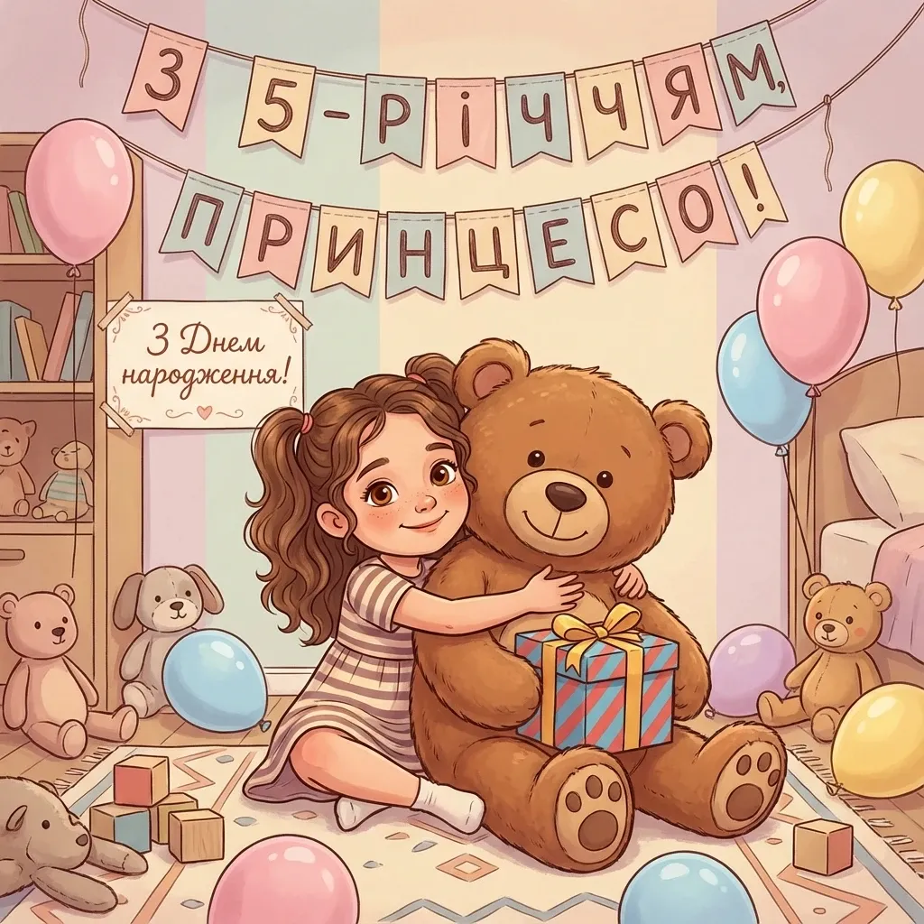 листівка з днем народження дівчинці 5 років листівка з днем народження дівчинці 5 років