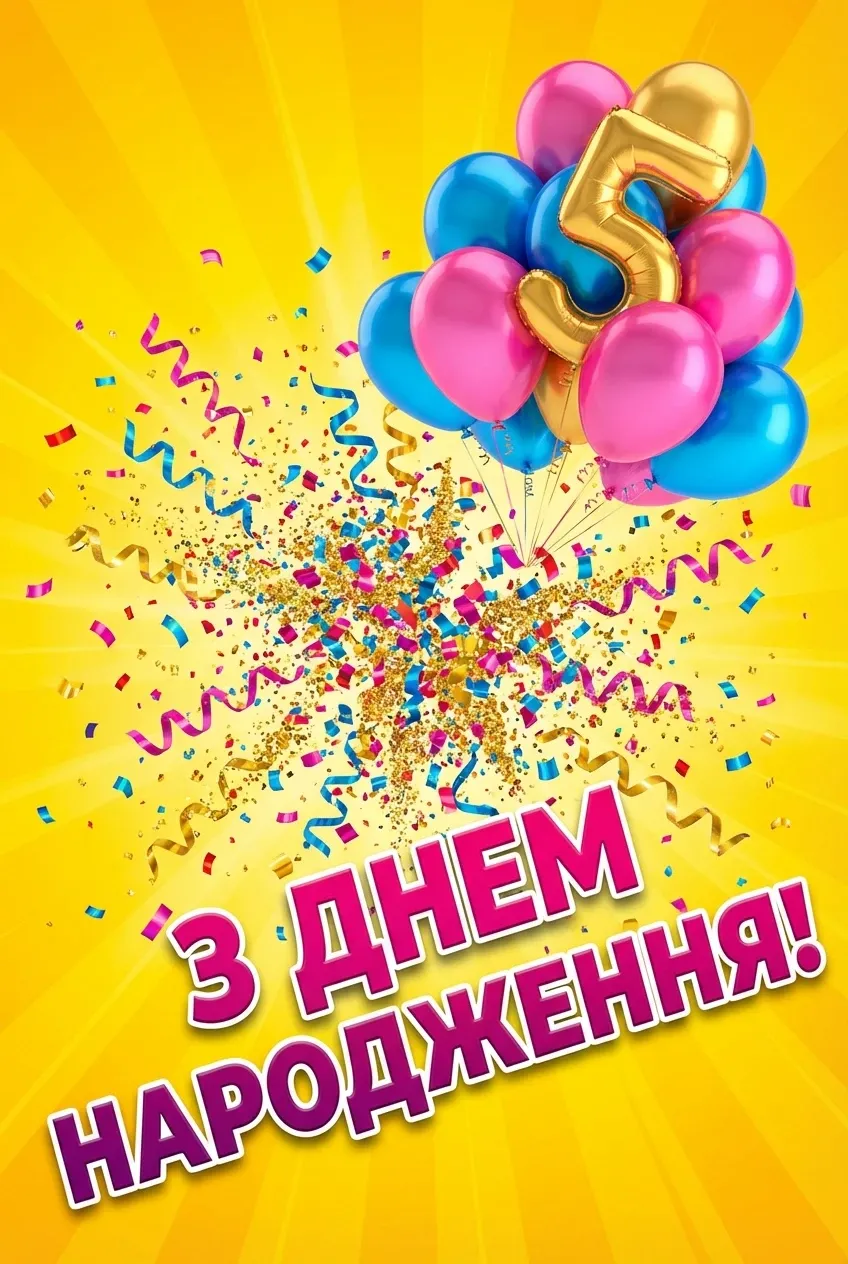 листівка з днем народження дівчинці 5 років листівка з днем народження дівчинці 5 років