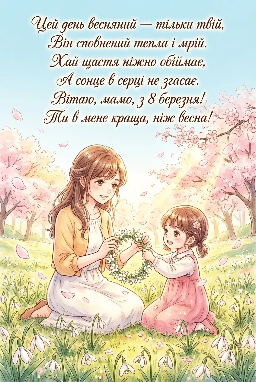 привітання з 8 березня мамі