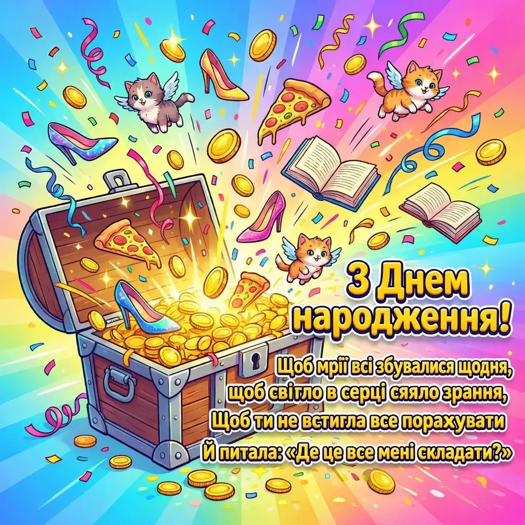 Прикольні привітання з днем народження для жінки українською мовою