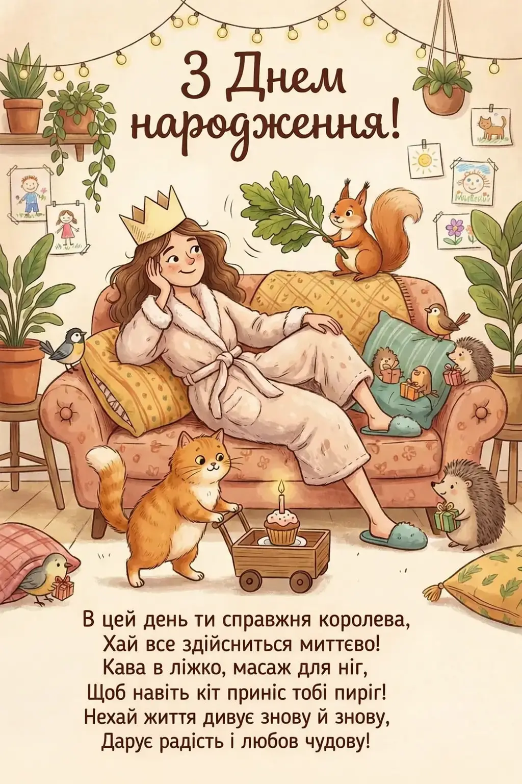 Прикольні привітання з днем народження для жінки українською мовою
