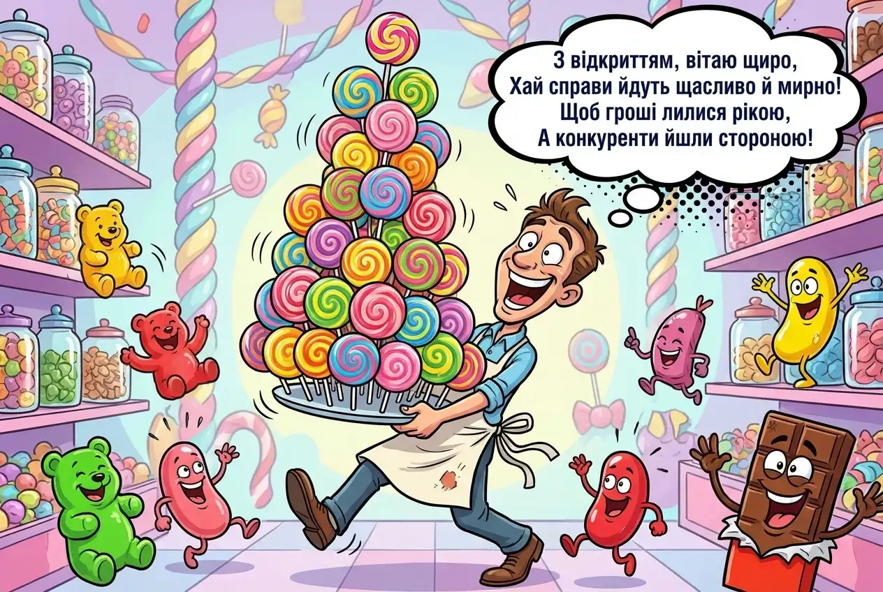привітання з відкриттям магазину