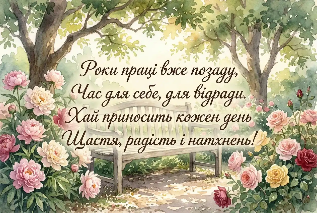 привітання з виходом на пенсію