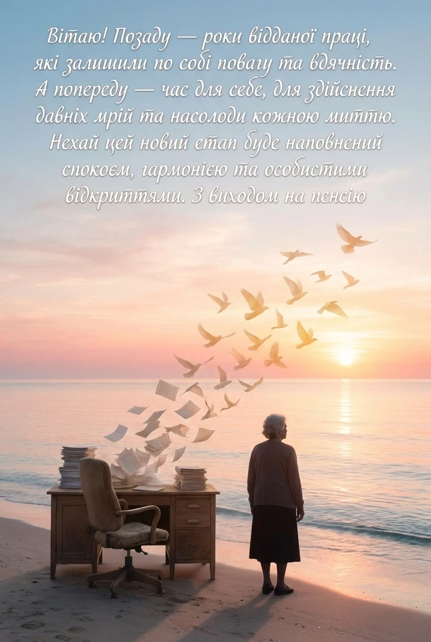 привітання з виходом на пенсію