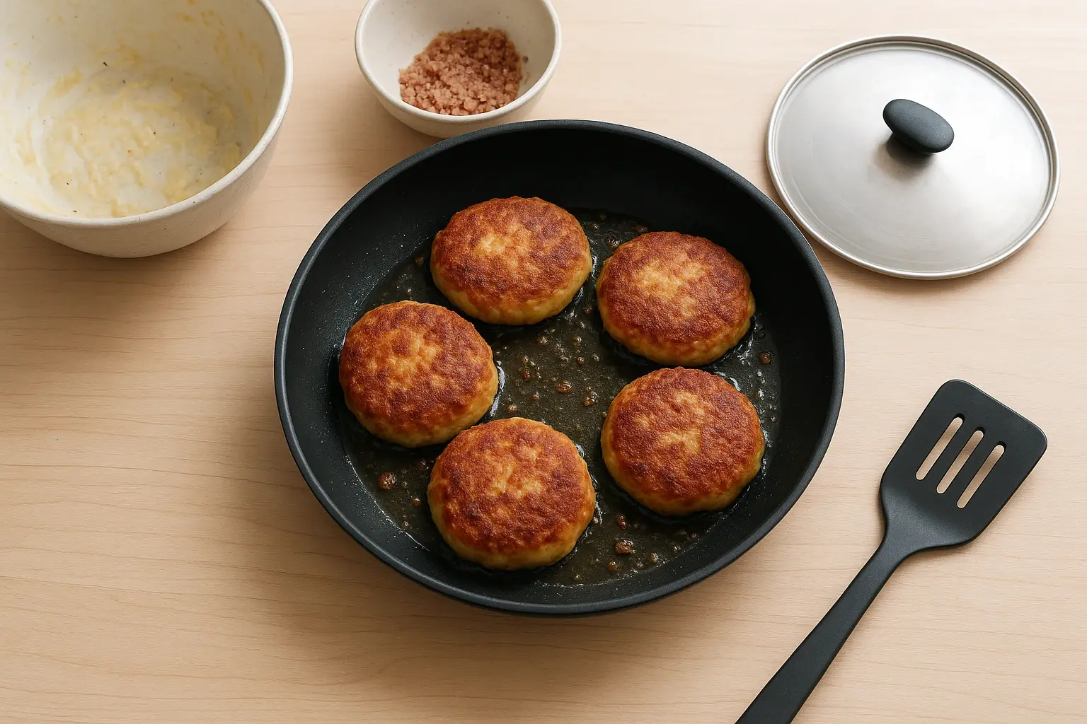 деруни з м'ясом на сковороді деруни з м'ясом на сковороді