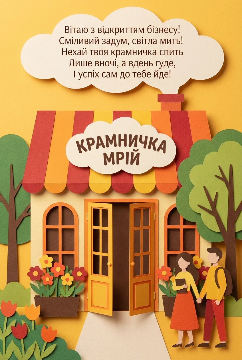 привітання з відкриттям бізнесу