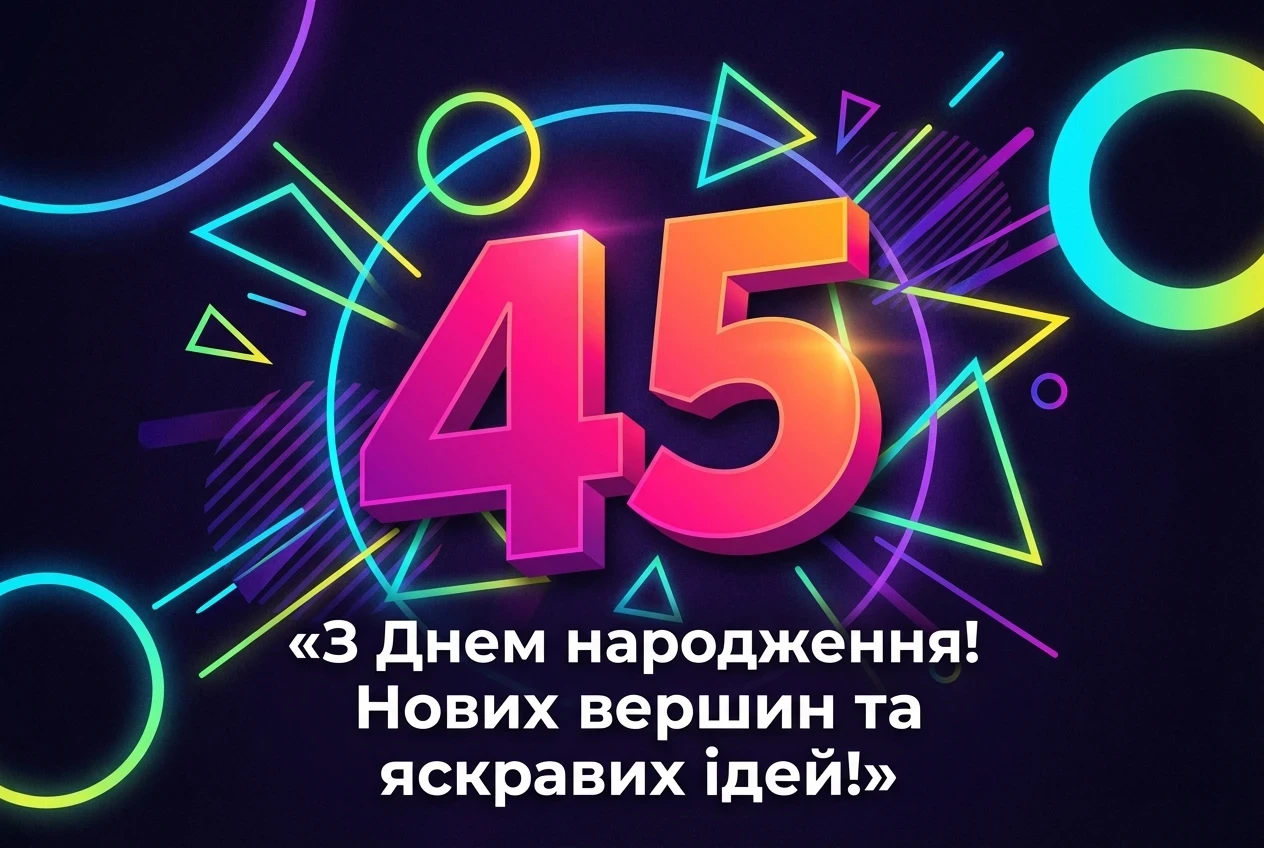 привітання з днем народження 45 років жінці
