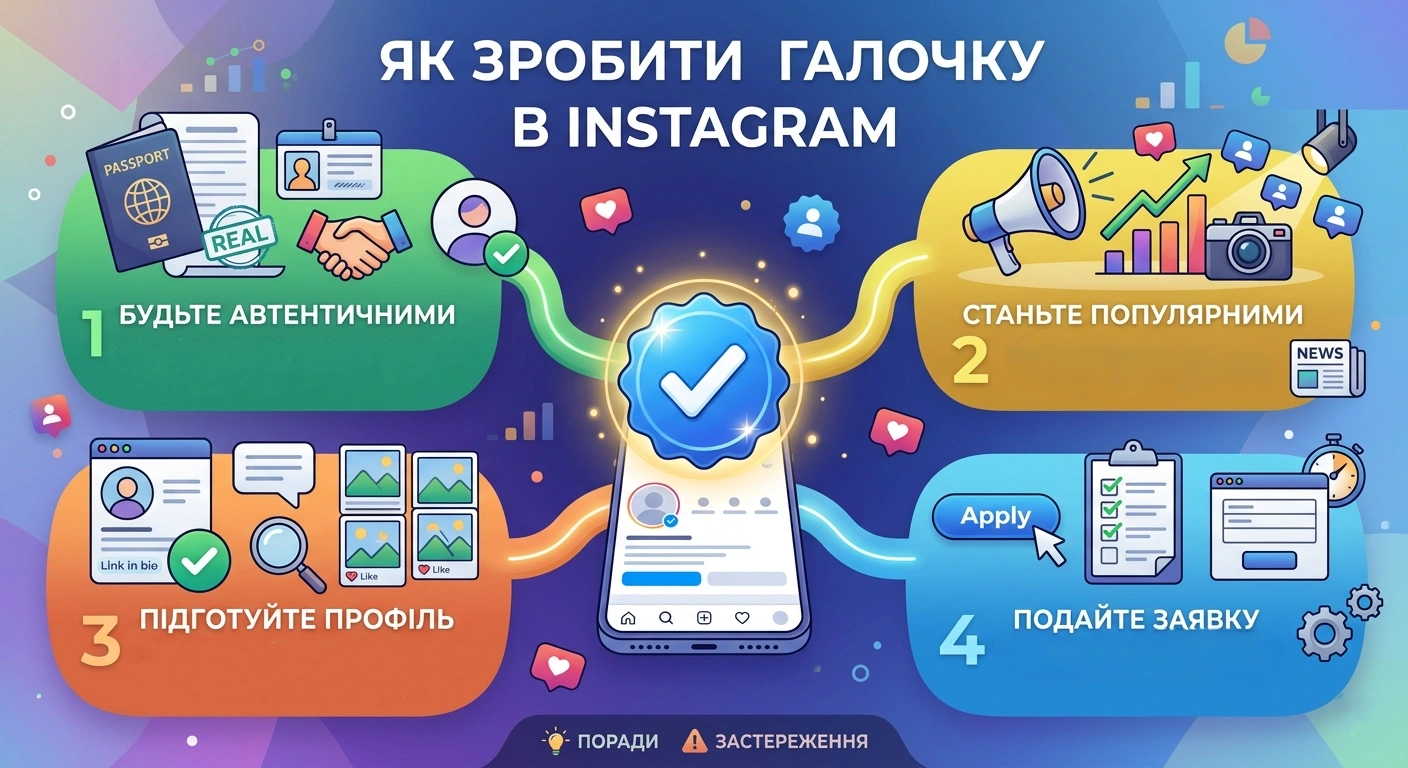 Як зробити галочку в інстаграмі