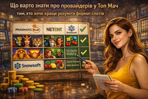 Що варто знати про провайдерів у Топ Мач тим, хто хоче краще розуміти формат слотів