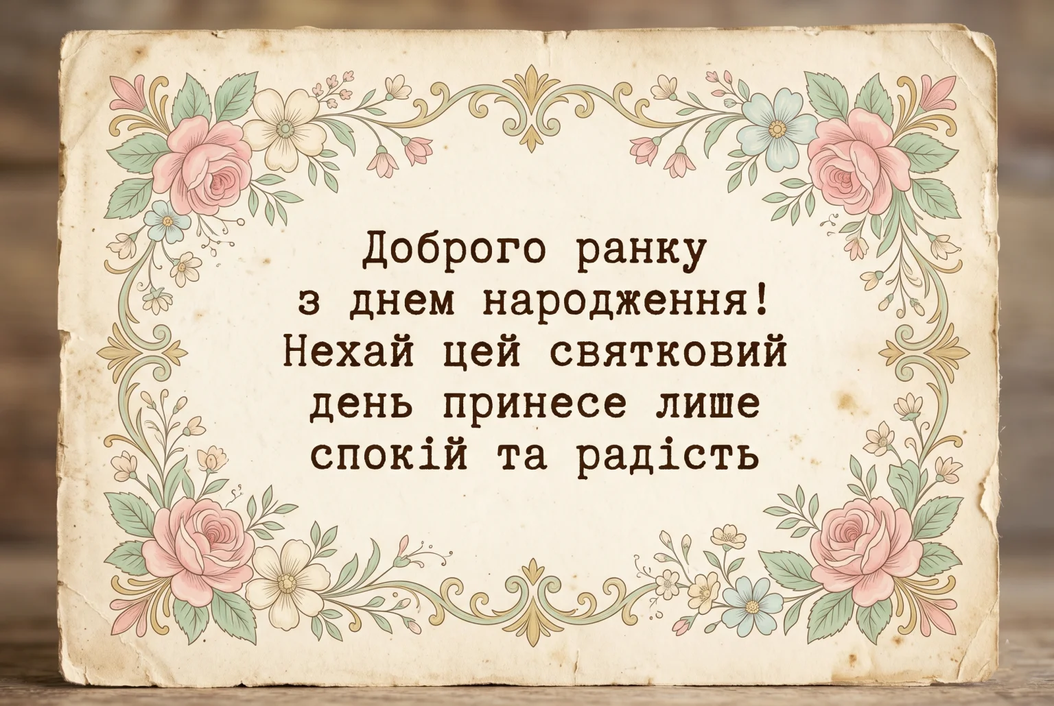 Доброго ранку та з днем народження: найтепліші привітання та святкові листівки