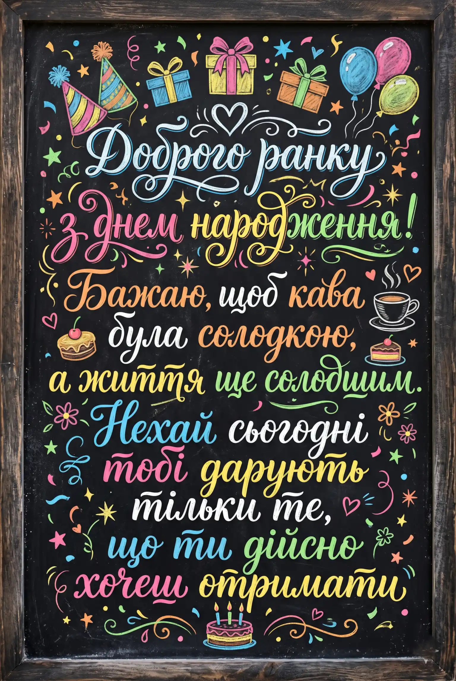 Доброго ранку та з днем народження: найтепліші привітання та святкові листівки