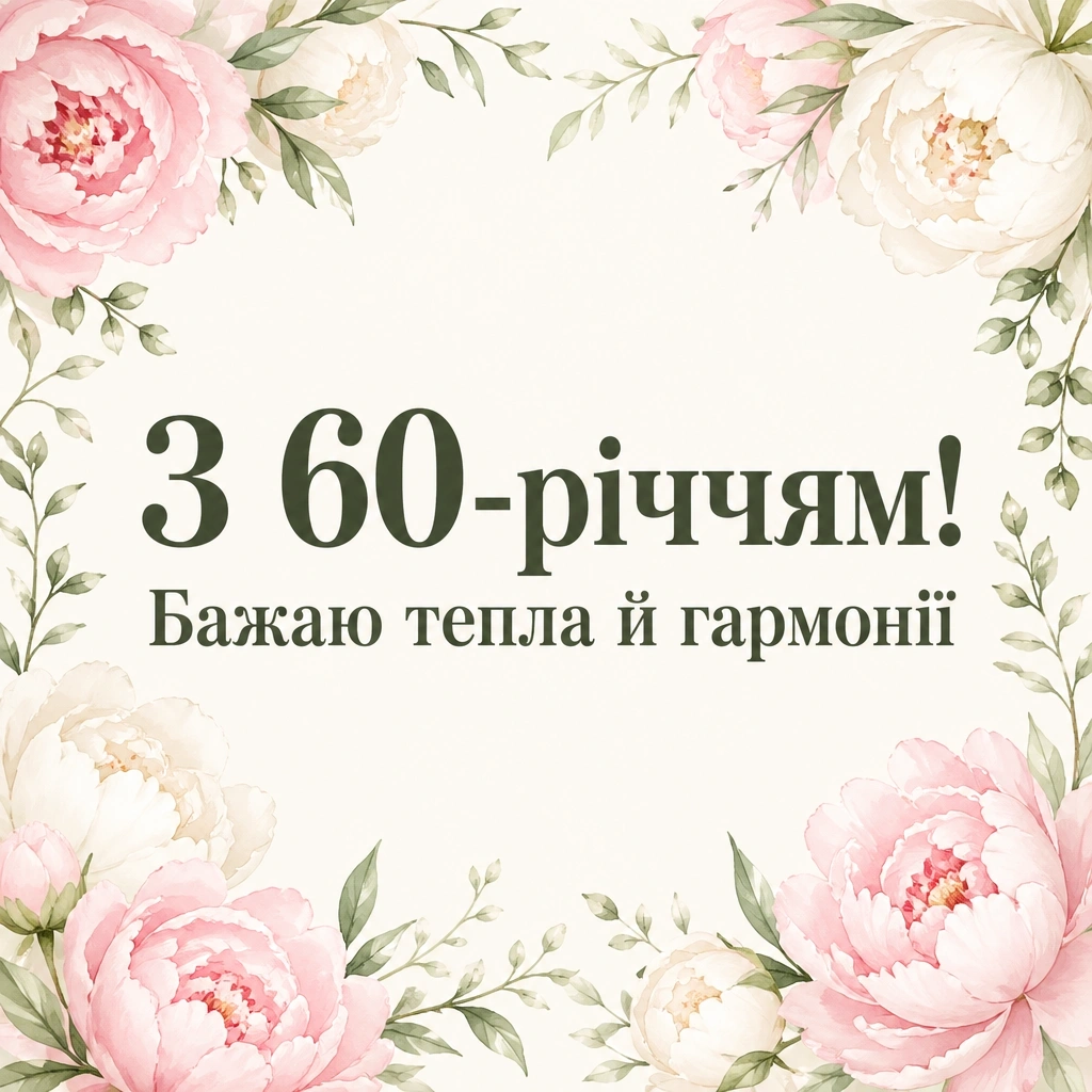 привітання з 60-річчям жінці