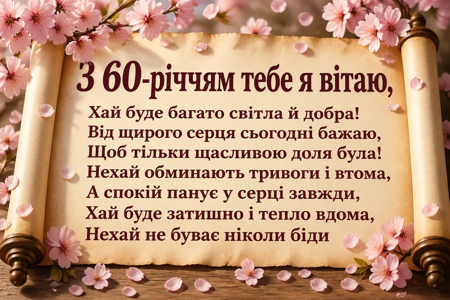 привітання з 60-річчям жінці