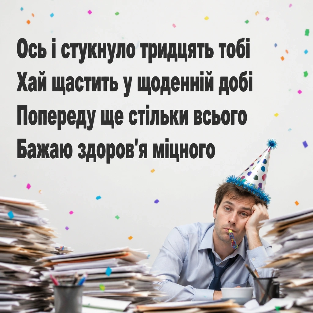 привітання з 30-річчям прикольні